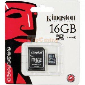 Kingston 16GB, 32GB microSDHC Memory Card Class 4 with SD Adapter (Kode: XK001)