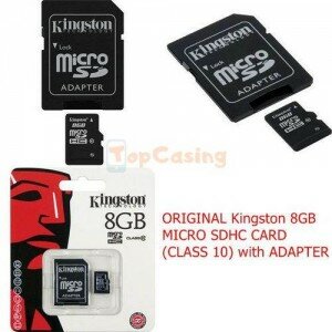 Kingston 8GB, 16GB, 32GB microSDHC Memory Card Class 10 with SD Adapter (Kode: XK002)
